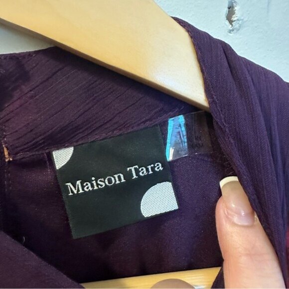 Maison Tara Retro Floral Mixed Print Long Sleeve Maxi Dress Size 10 - Picture 11 of 14